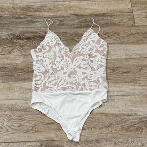 NWT Hello Molly White Lace Bodysuit